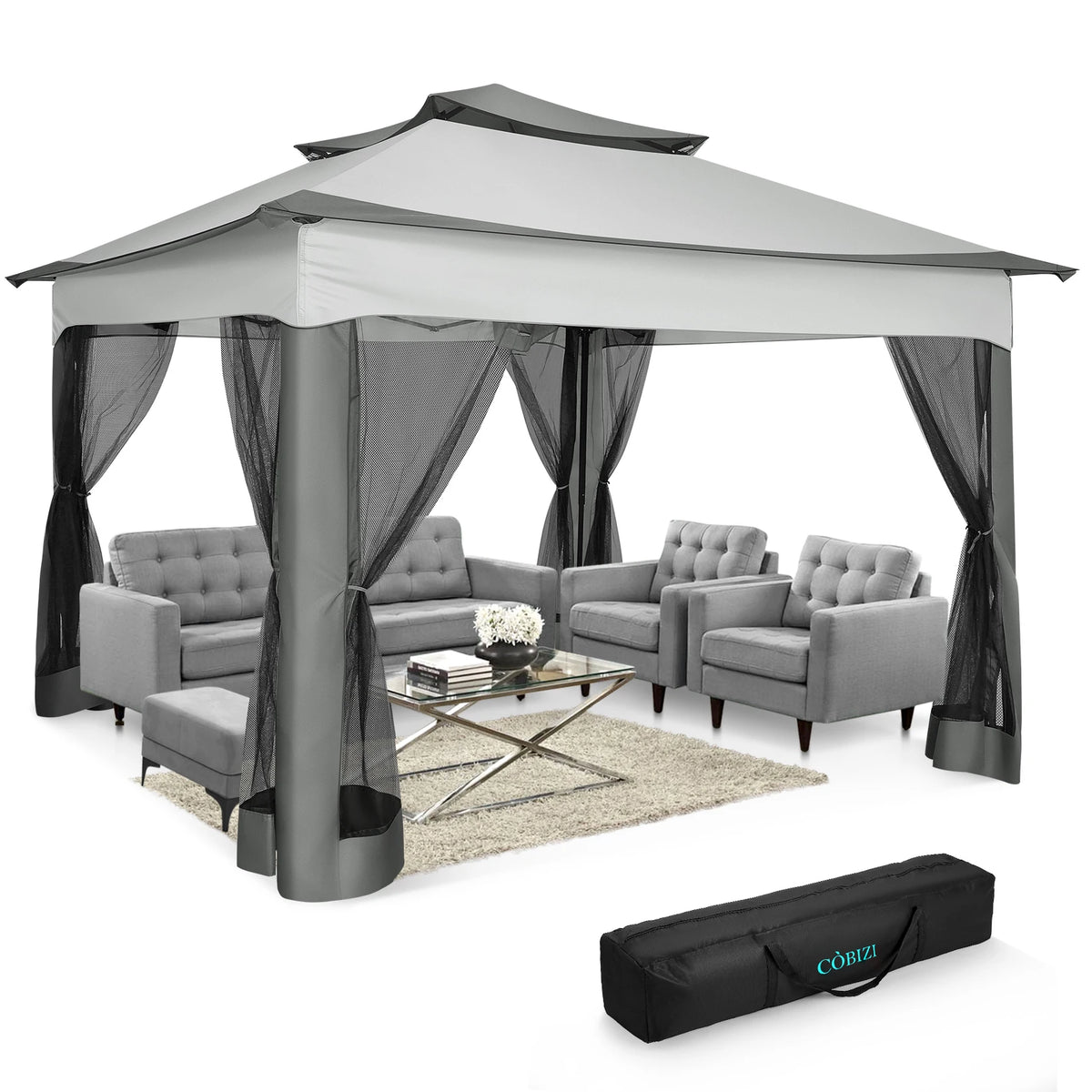 Tooluck Pop Up Gazebo Canopy With Mosquito Netting