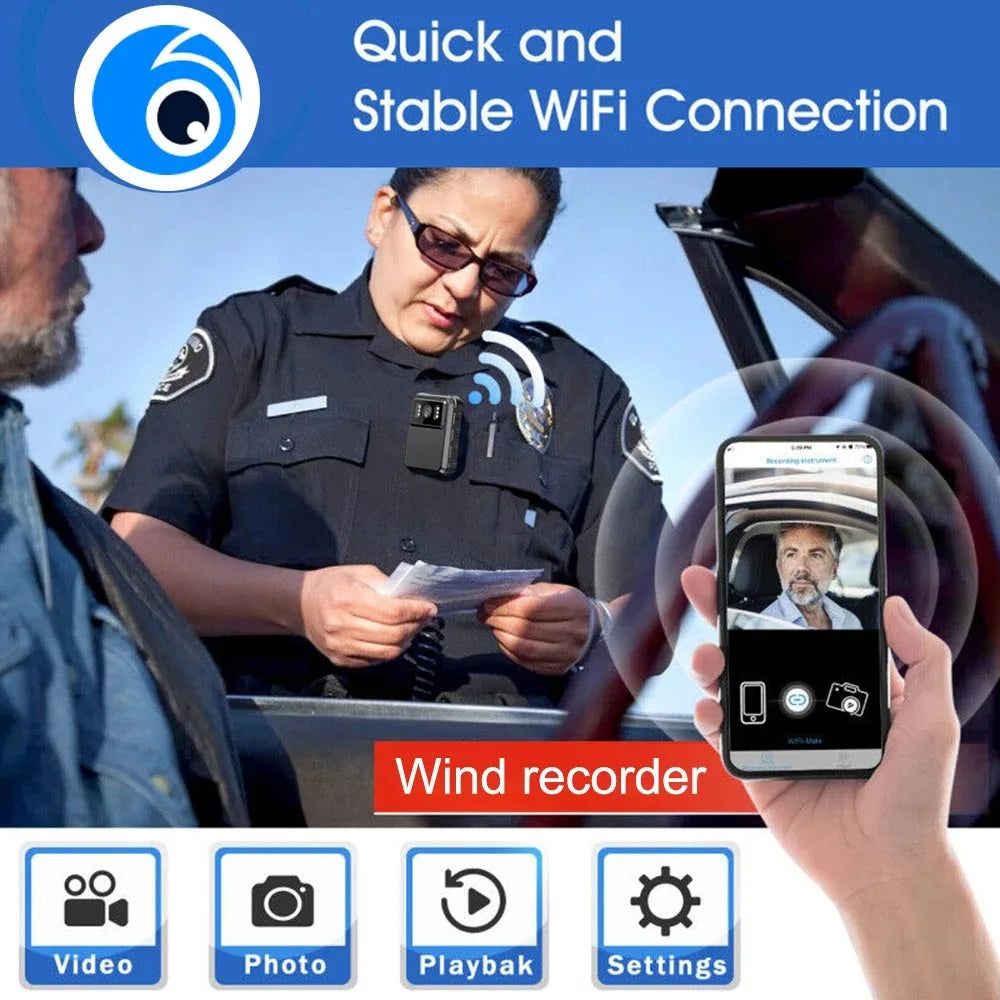 1080P WiFi Body Camera With Night Vision Audio Video Recorder