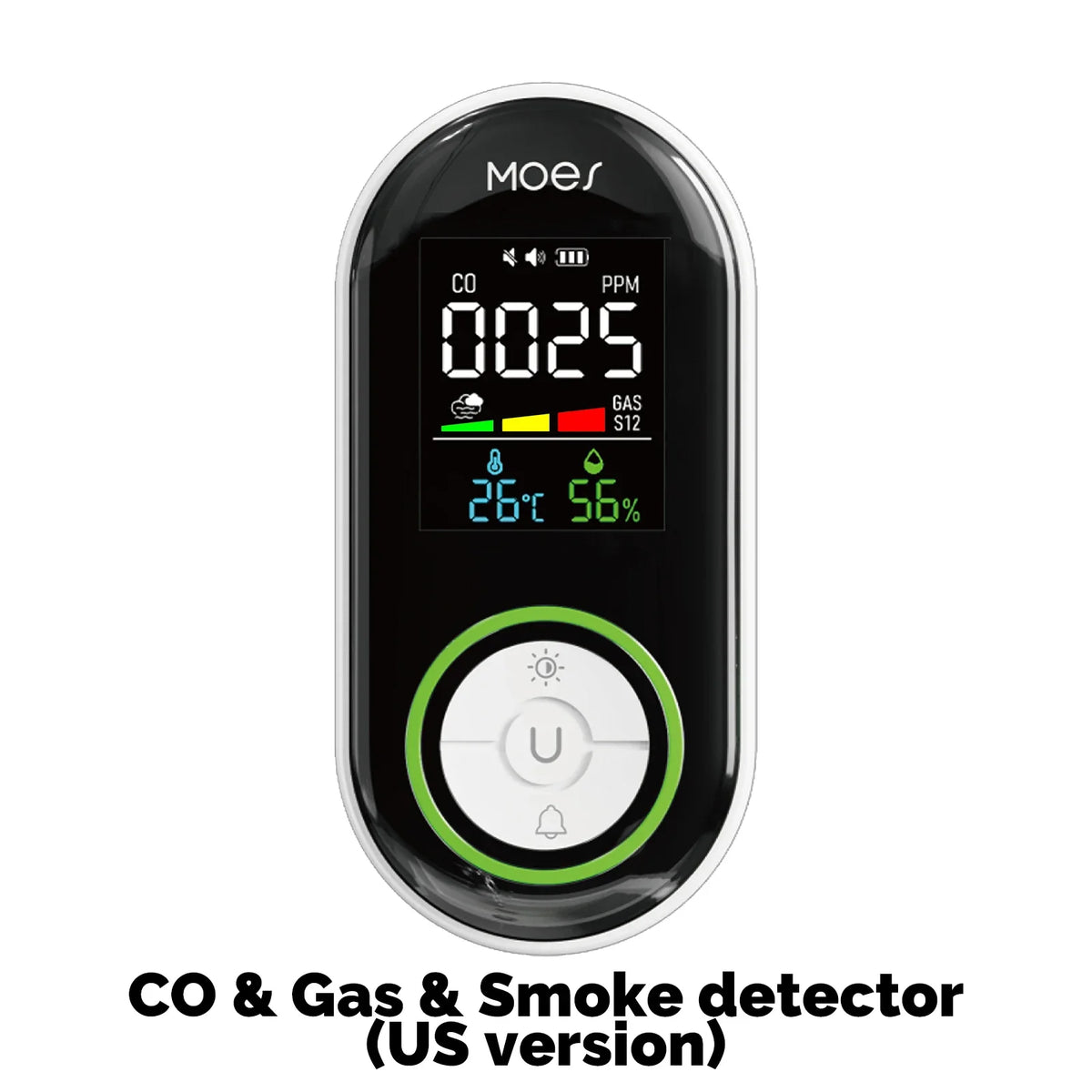 MOES CO Plug In Carbon Monoxide Detector LED Display Alarm