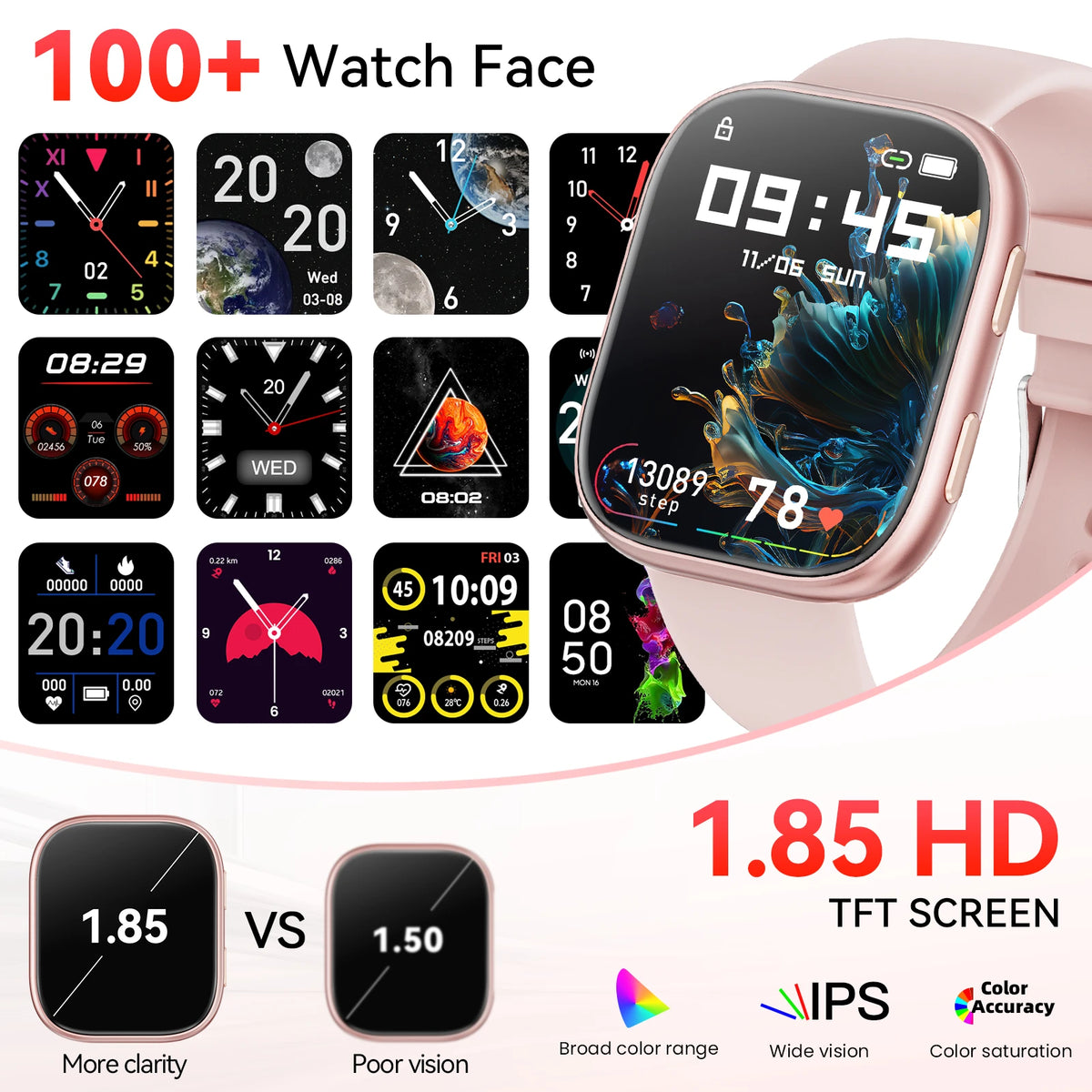 Waterproof Smart Watch With Bluetooth Calling And Heart Rate Monitor