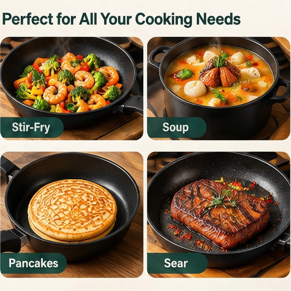 Aehome Nonstick Cookware Set With Pots Pans And Utensils