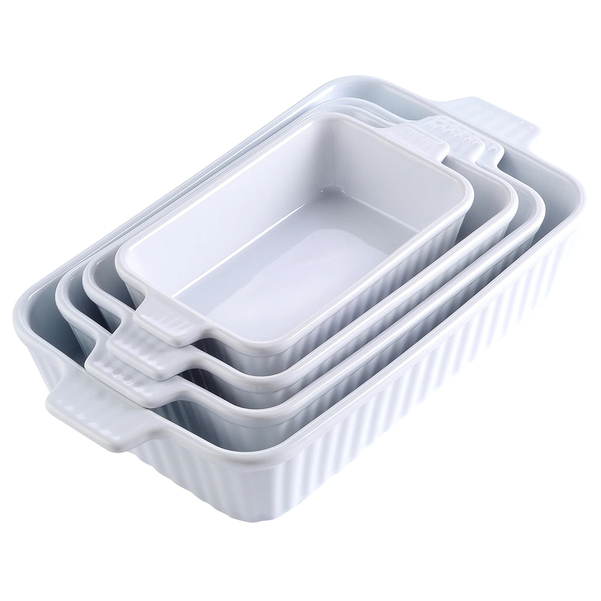 MALACASA Ceramic Baking Dish Set With Handles For Oven Cooking