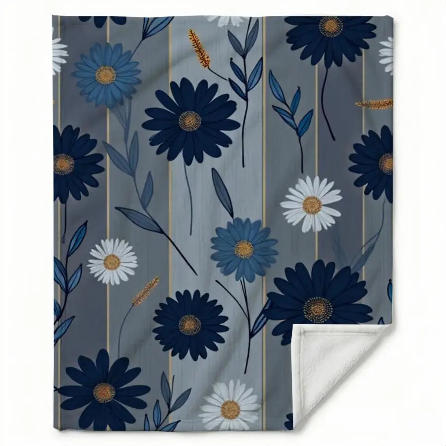 Lightweight Flannel Blanket Featuring Elegant Floral Patterns
