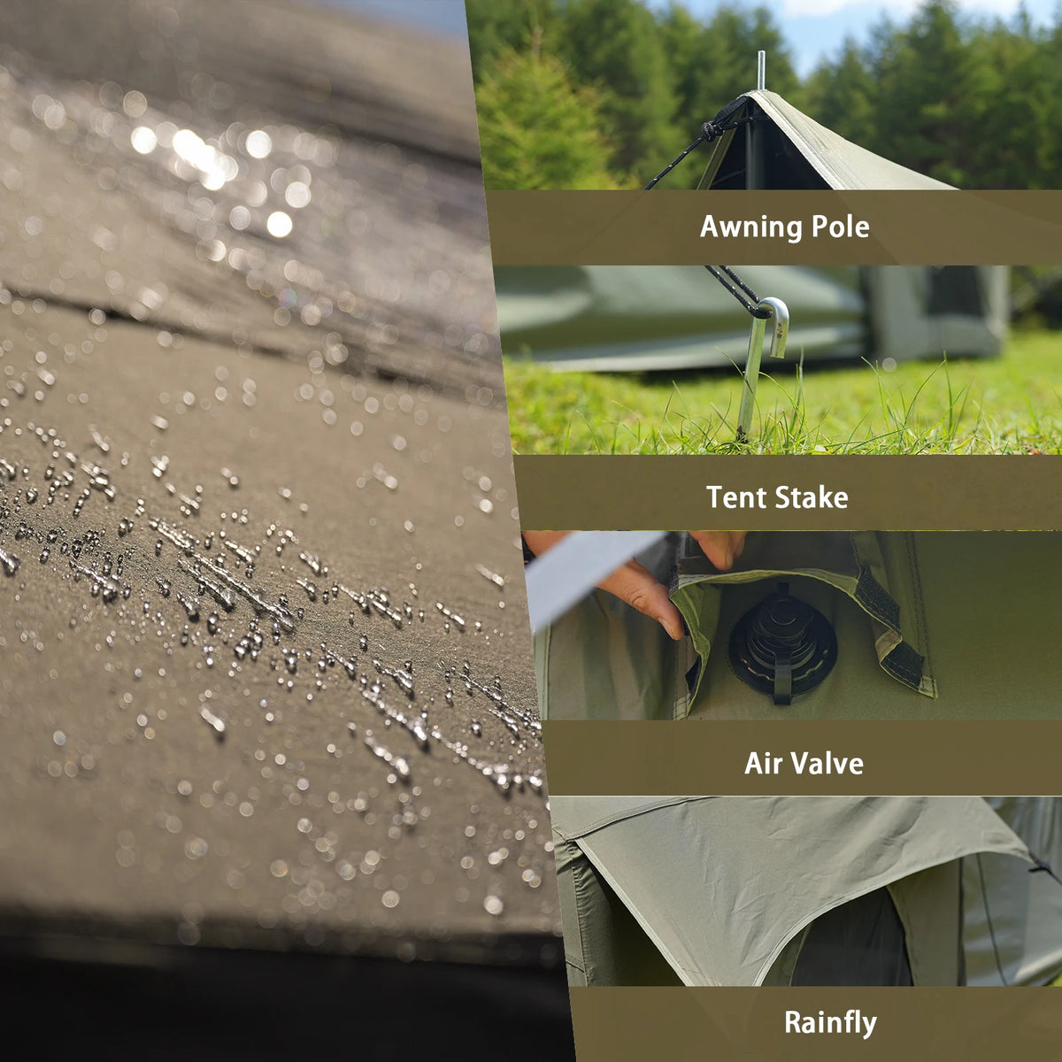 Pakicetus Inflatable Camping Tent Featuring Roof Window For Quick Setup