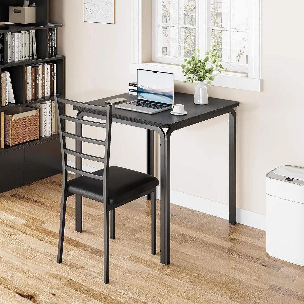 Garvee Modern Space Saving Dining Table Set With Upholstered Chairs