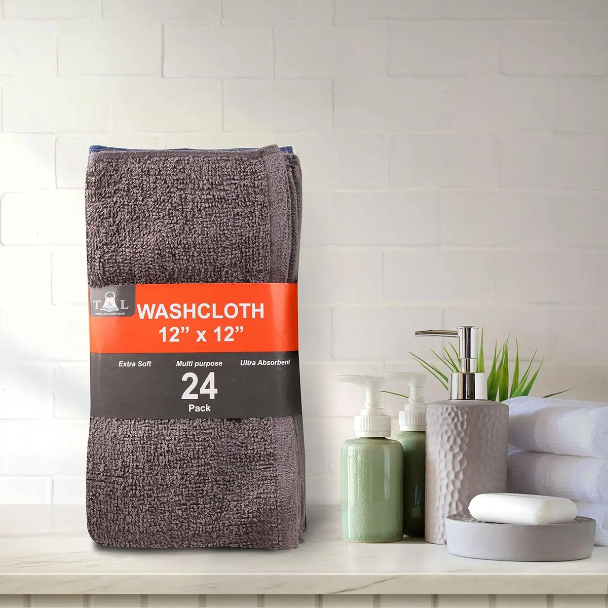Soft Absorbent Cotton Flannel Washcloths for Bathroom and Face Care
