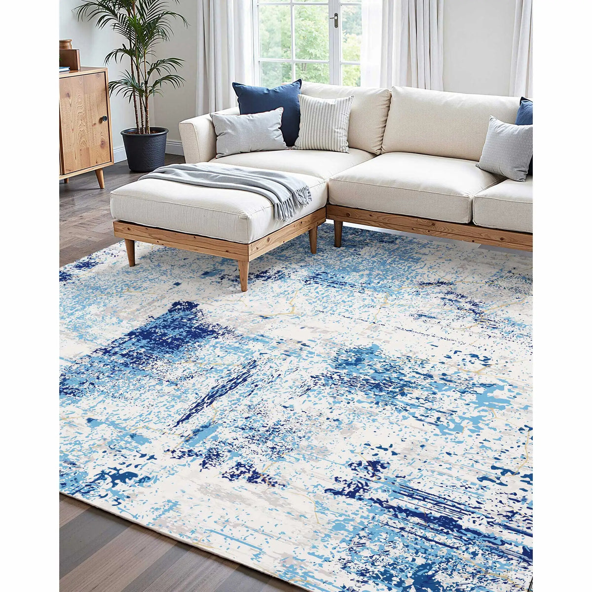 SucceBuy Non Slip Area Rug for Bedrooms and Living Rooms