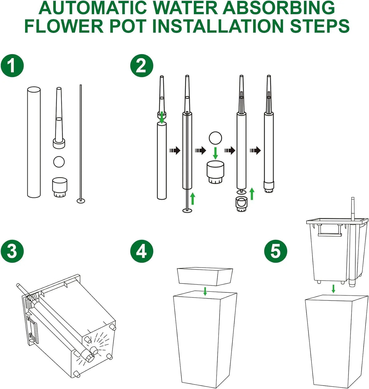 HobbyLane Self-Watering Tapered Planter Set With Shelf Inserts