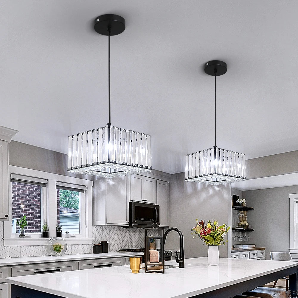 Vetrulus Modern Crystal LED Pendant Light For Dining Room Decor