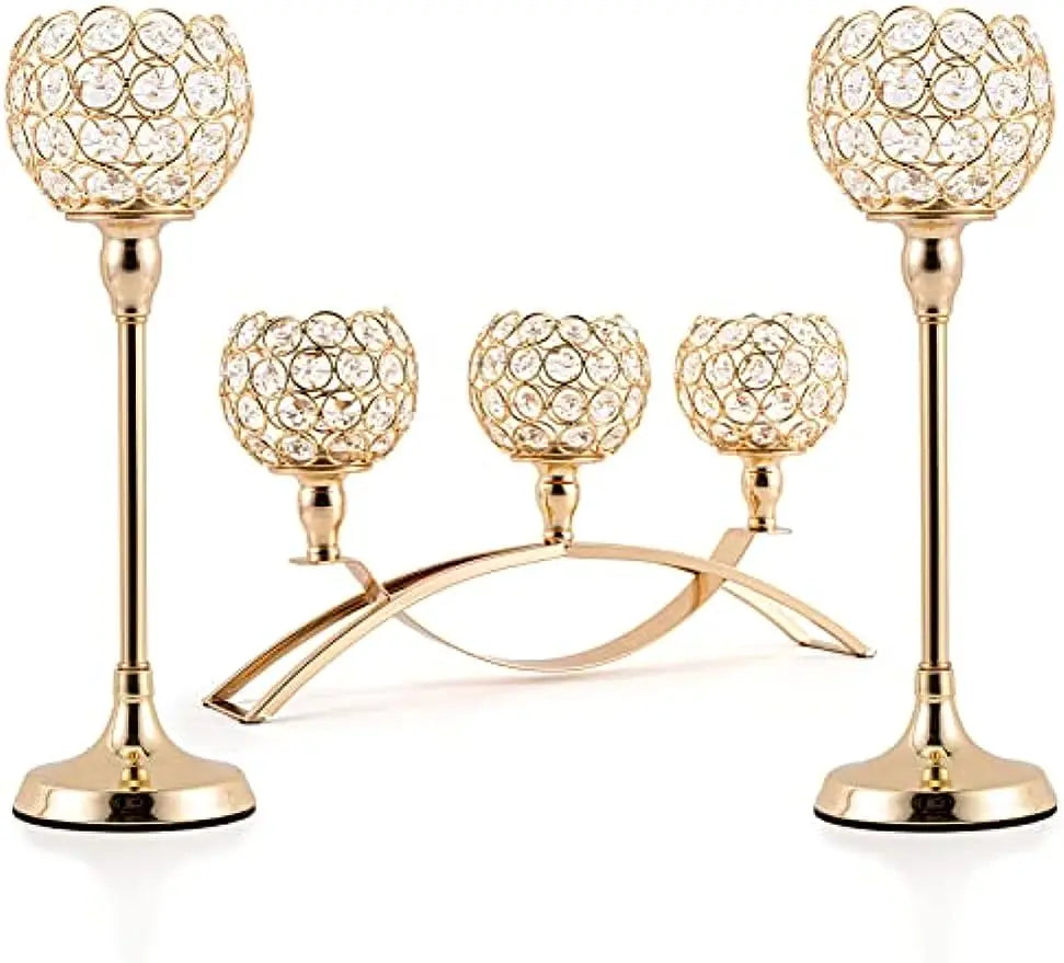Vincigant Three Arm Metal Candelabra For Wedding Table Centerpiece