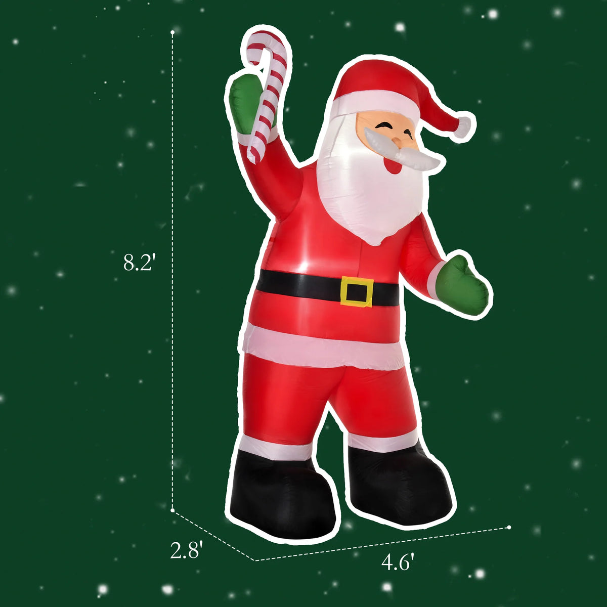 Homcom Christmas Inflatable Santa Claus Candy Decor Outdoor LED
