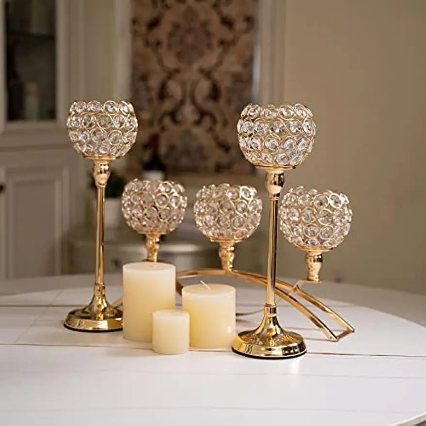 Vincigant Three Arm Metal Candelabra For Wedding Table Centerpiece