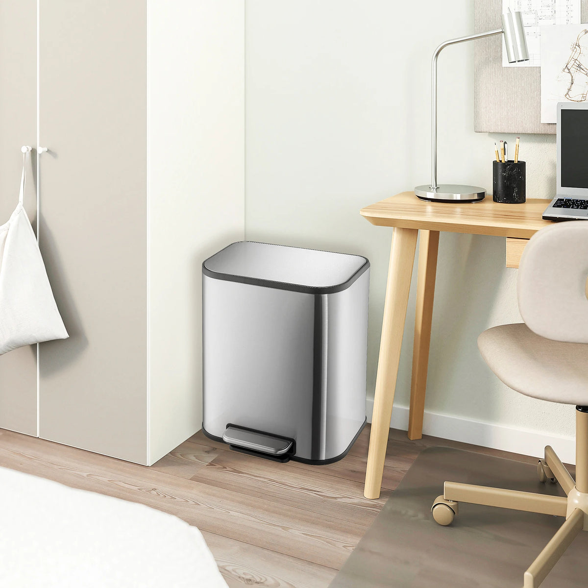 HiMISS Stainless Steel Kitchen Trash Can With Soft Close Lid