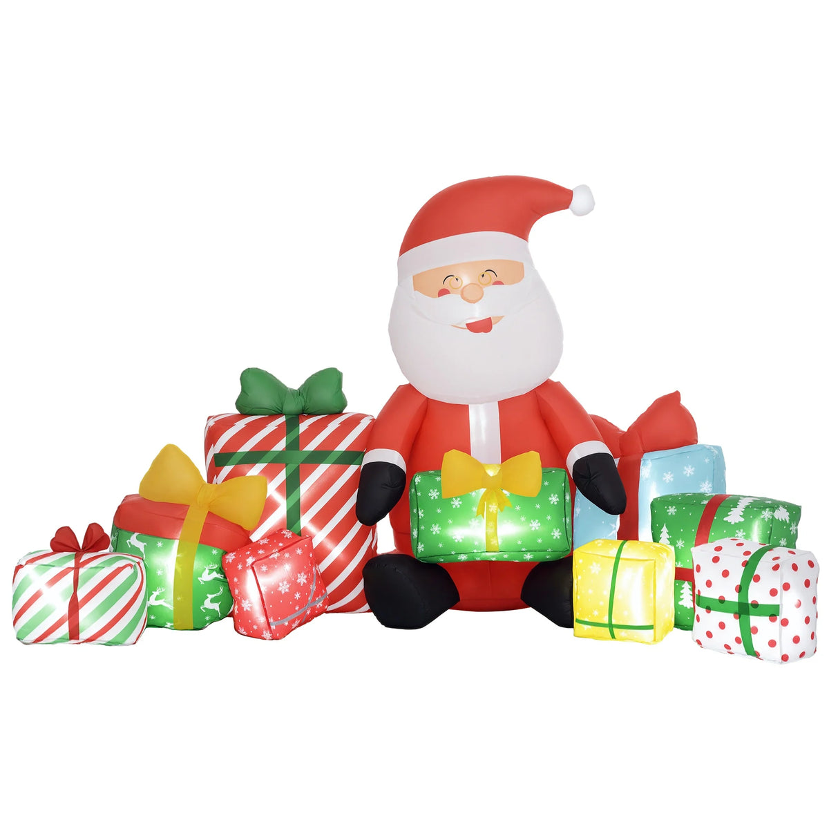 Outsunny Christmas Lighted Inflatable Santa Claus Decoration