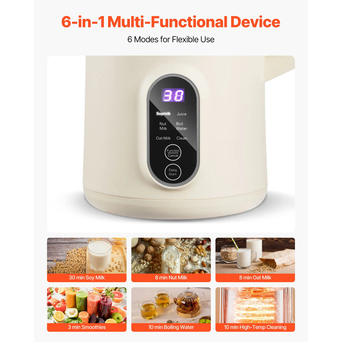 Vevor Eight In One Nut Milk Maker With Self Cleaning