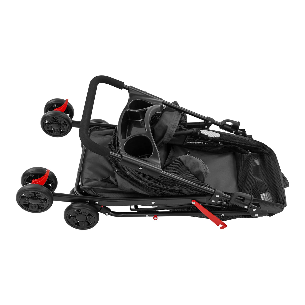 Foldable Ventilated Pet Stroller For Small Dogs And Cats