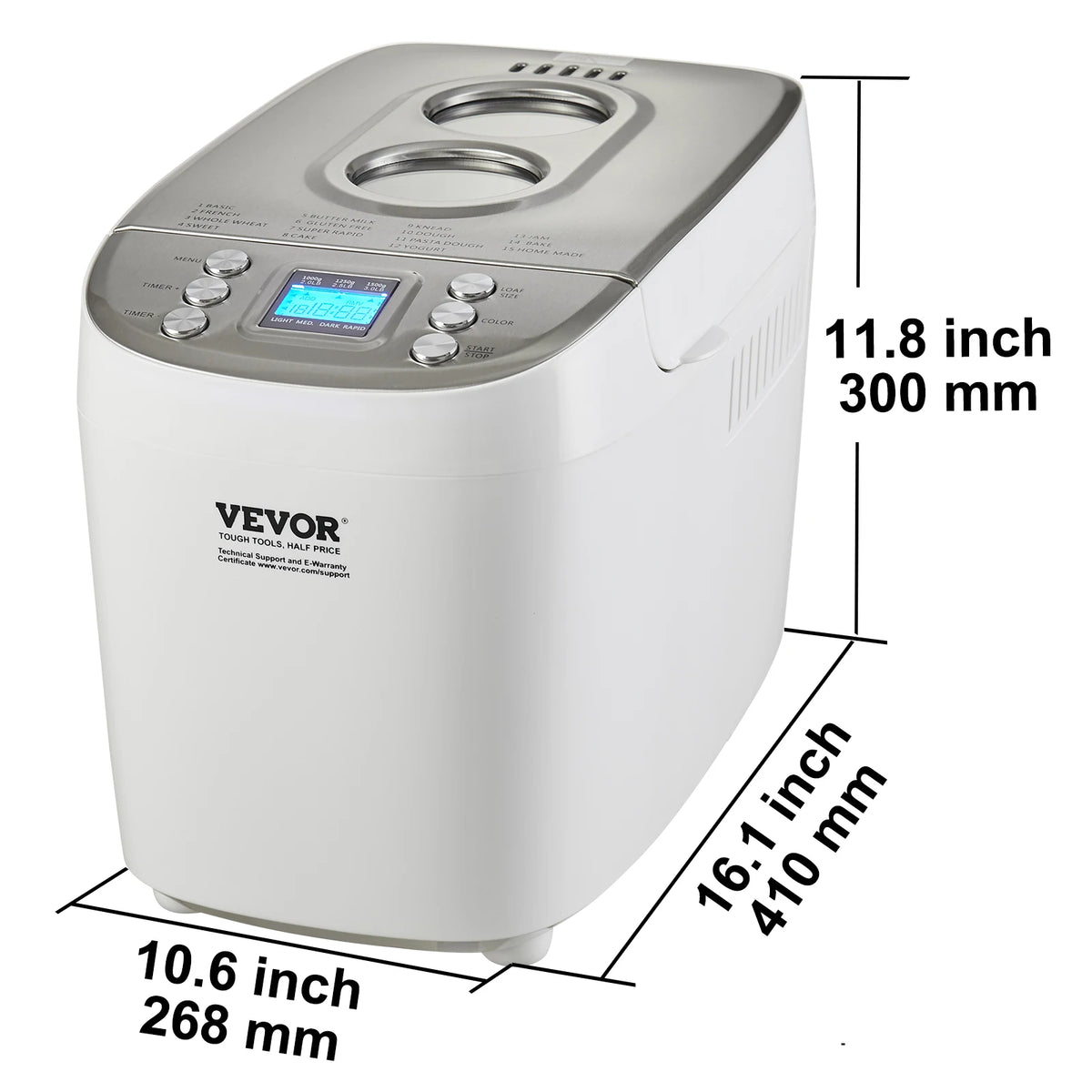 SucceBuy Automatic 15 Function Bread Maker With Nonstick Ceramic Pan