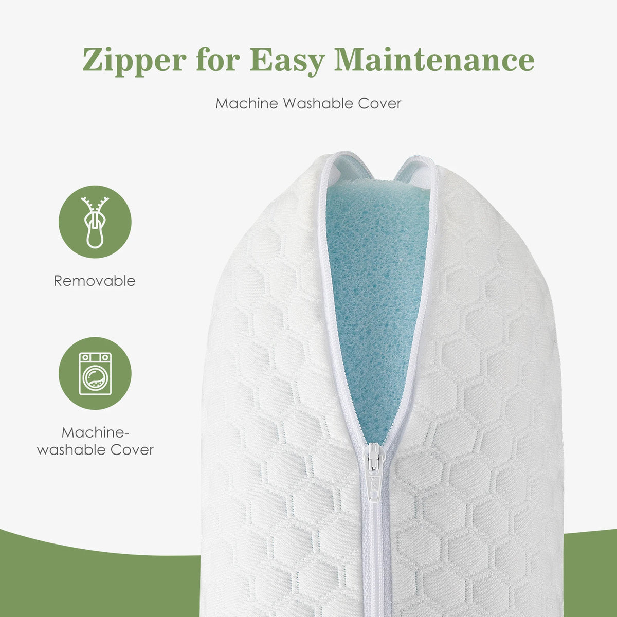 JHK Two Pack Ventilated Memory Foam Pillows With Washable Covers