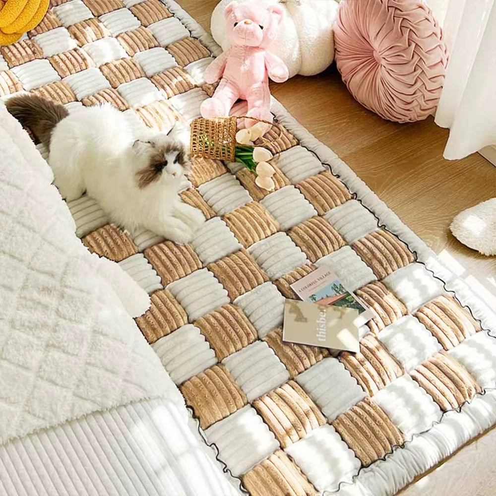 CWV Waterproof Plaid Pet Bed Mat And Furniture Protector