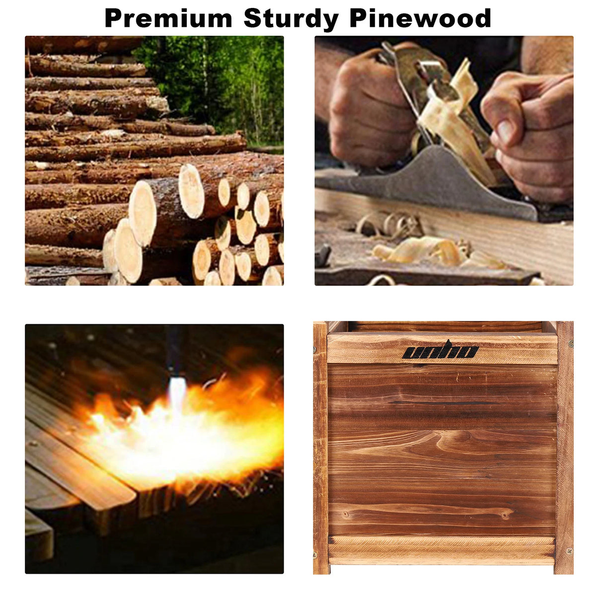 Durable Pine Wood Raised Garden Planter Box For Outdoors