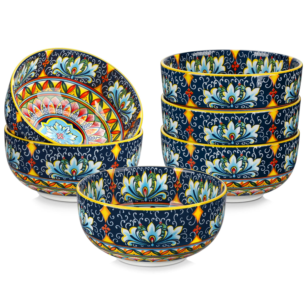 Vancasso Bohemian Ceramic Cereal and Soup Bowls for Everyday Dining