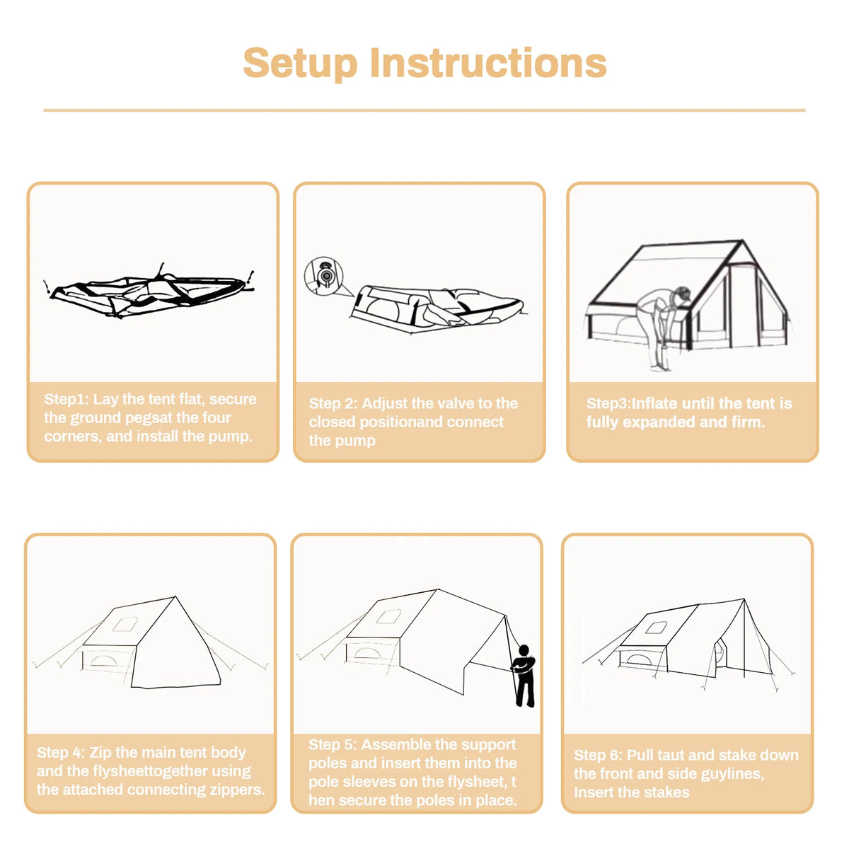 Pakicetus Inflatable Glamping Tent With Roof Window And Carry Bag