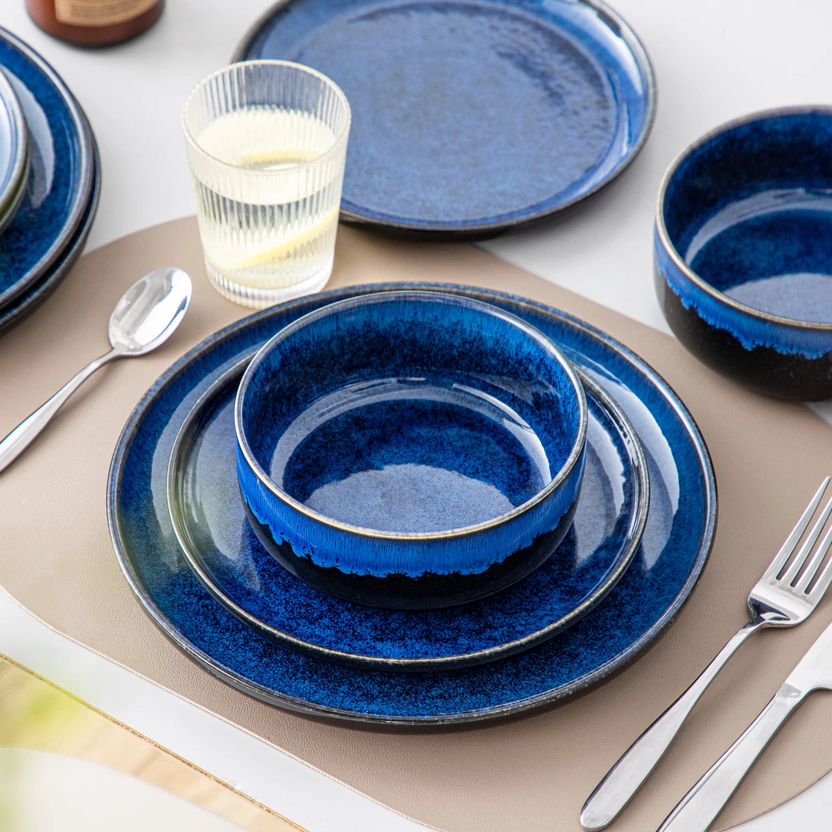 Vancasso Reactive Glaze Stoneware Ceramic Dinnerware Set Collection