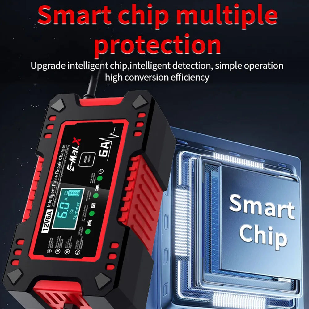 Universal Intelligent Car Battery Charger With Digital Display