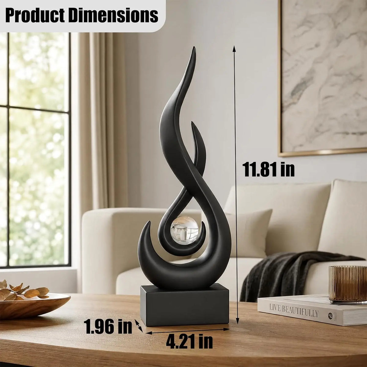 Modern Abstract Flame Decorative Sculpture for Home Interiors