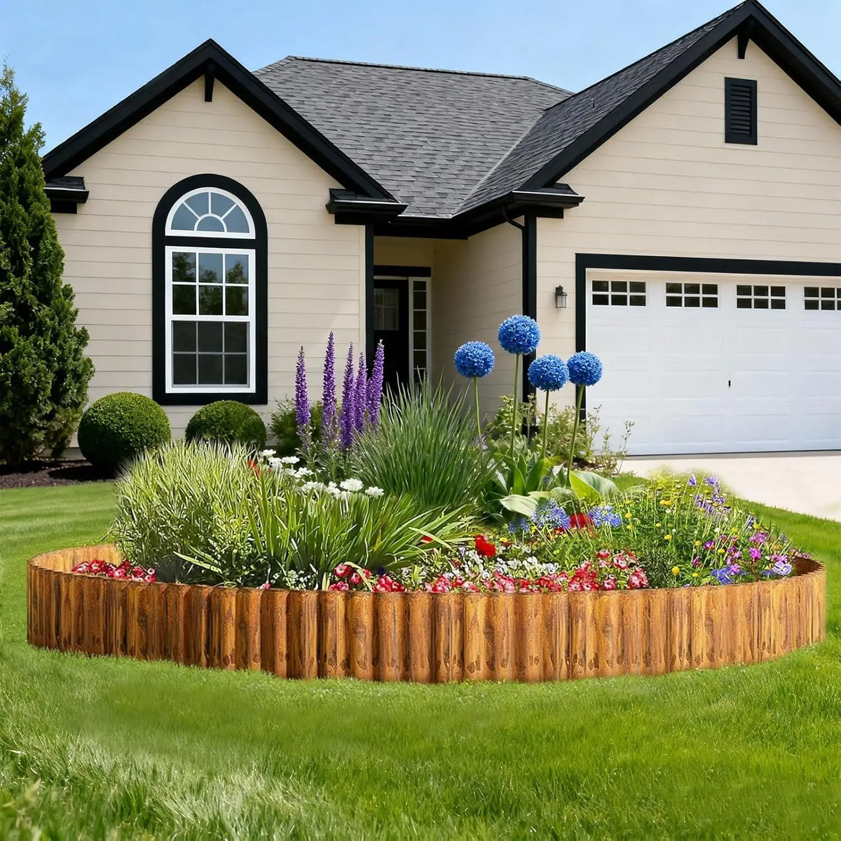 HiMISS Corrugated Galvanized Steel Garden Edging Border