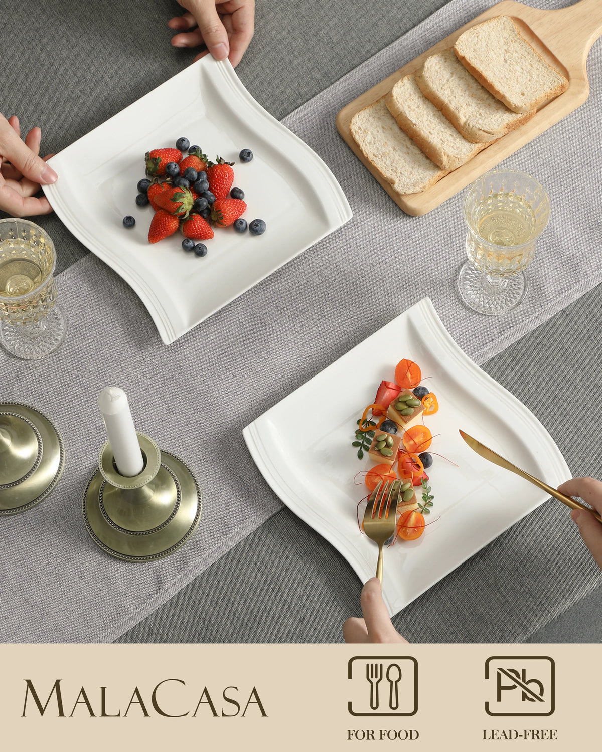 Malacasa Flora Series Ceramic Dinner Plates For Modern Living
