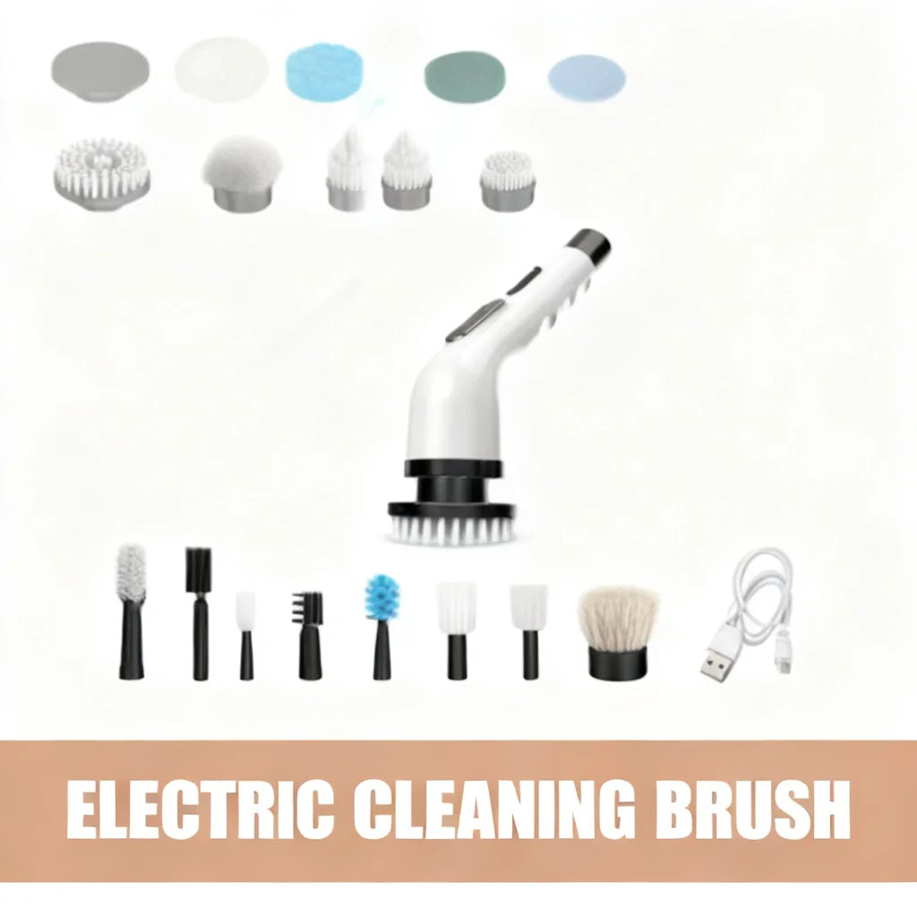 Rechargeable Electric Spin Scrubber With Seven Cleaning Brush Heads