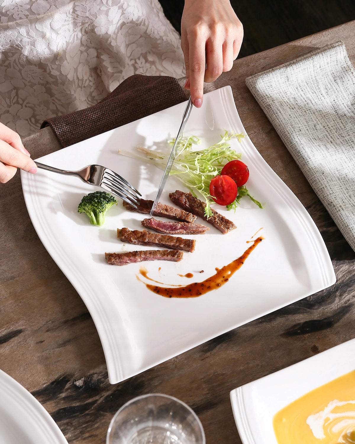 Malacasa Flora Series Ceramic Dinner Plates For Modern Living