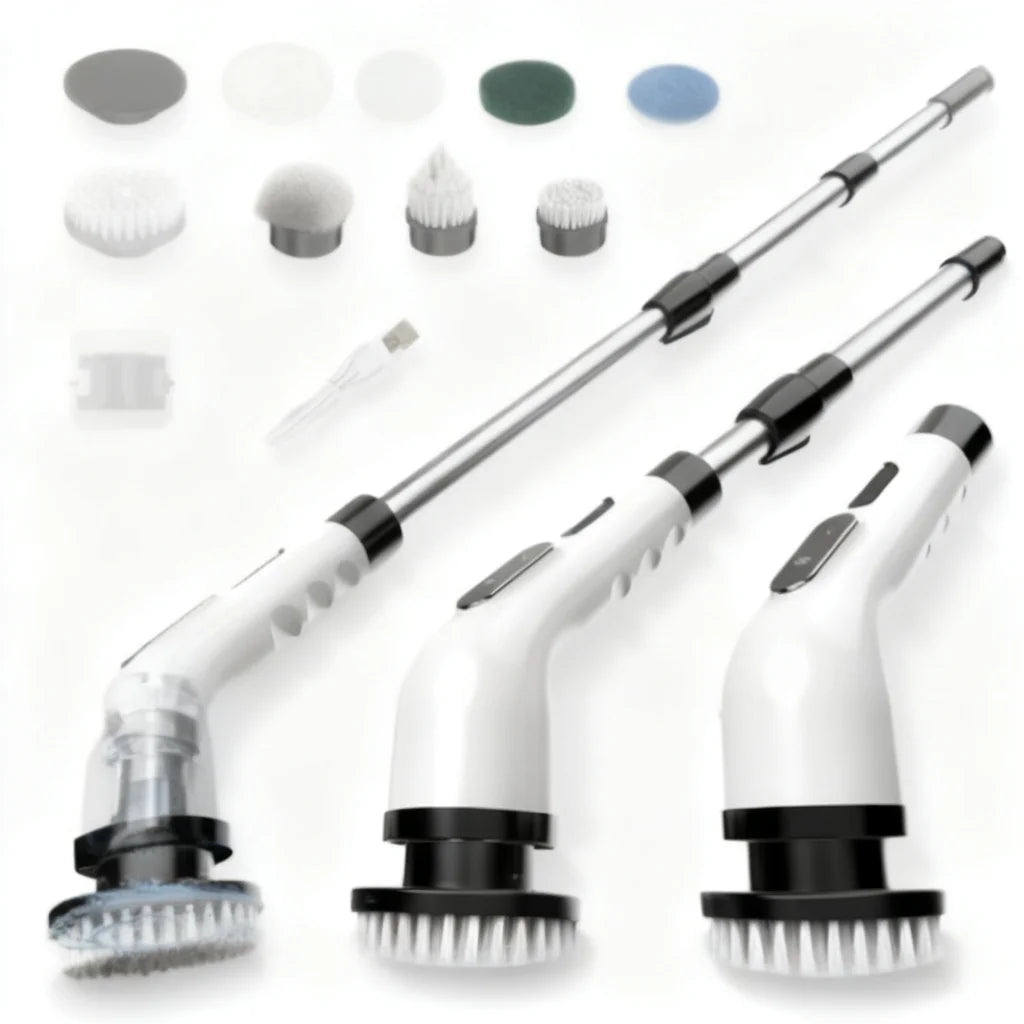 Rechargeable Electric Spin Scrubber With Seven Cleaning Brush Heads