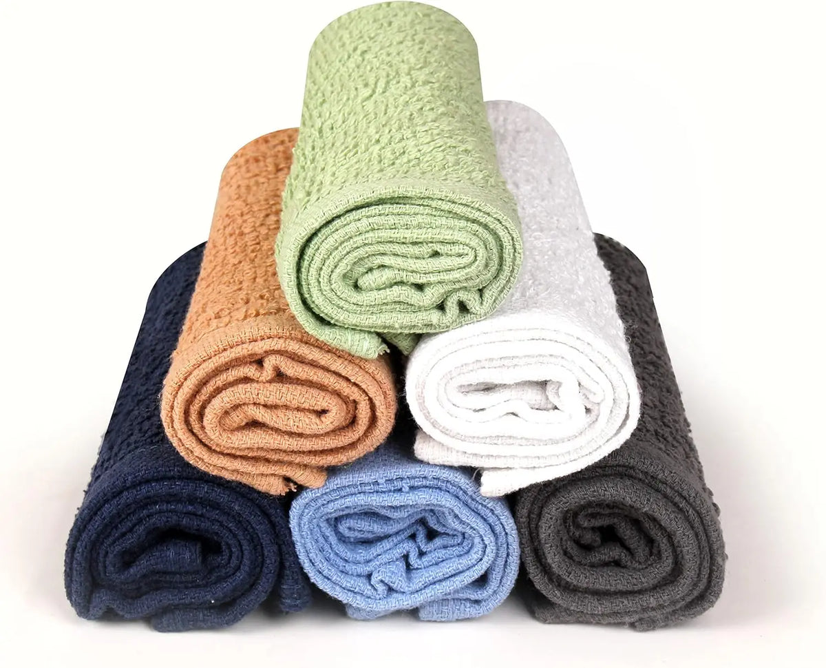 Soft Absorbent Cotton Flannel Washcloths for Bathroom and Face Care