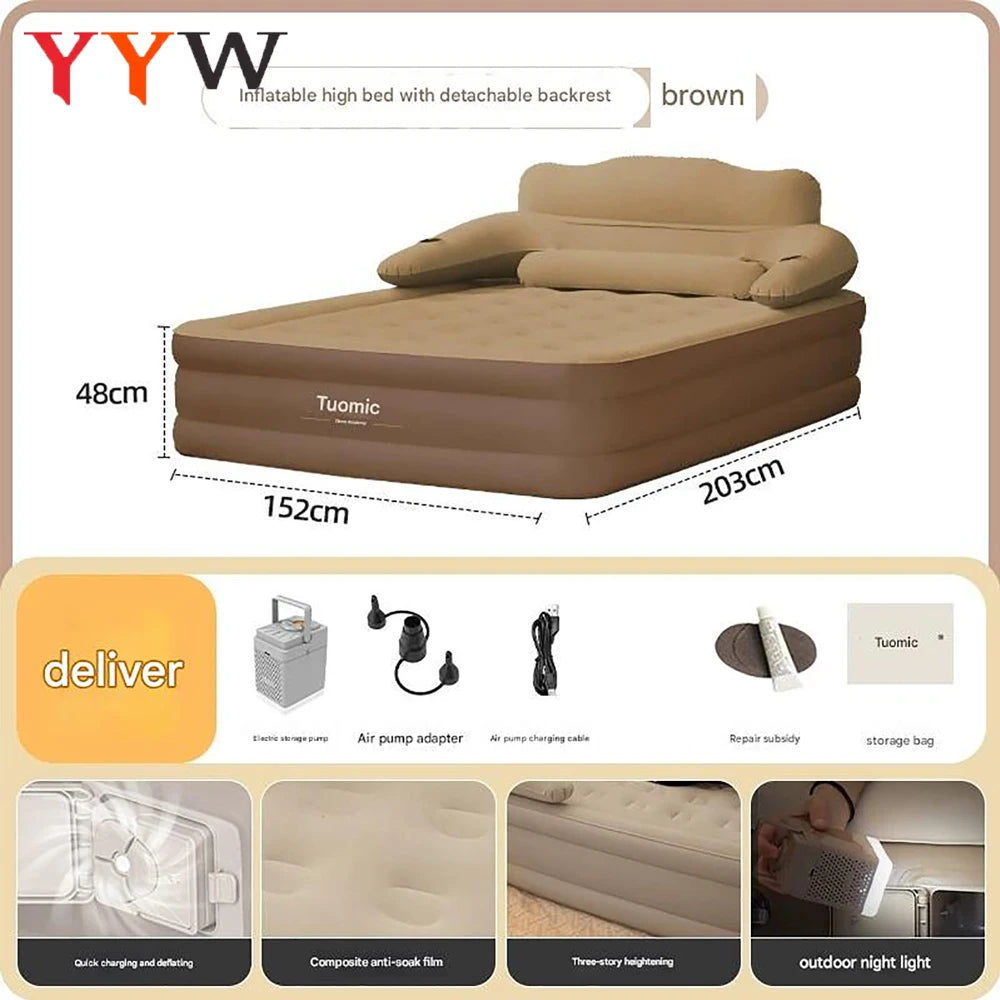Portable Inflatable Camping Air Mattress for Two People Outdoor Use