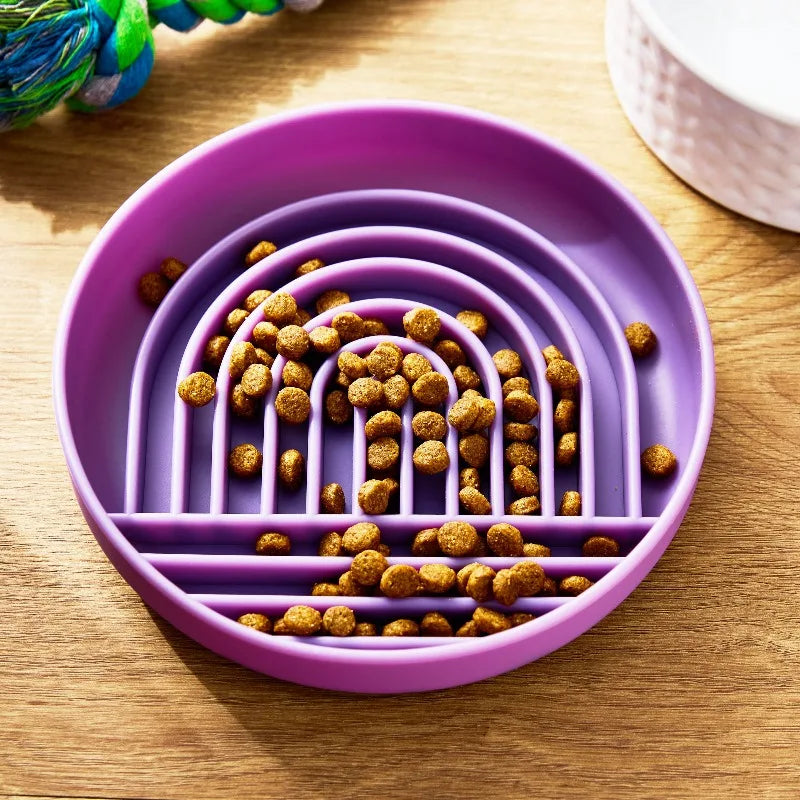 Silicone Slow Feeder Bowl For Pets With Interactive Mealtime Design