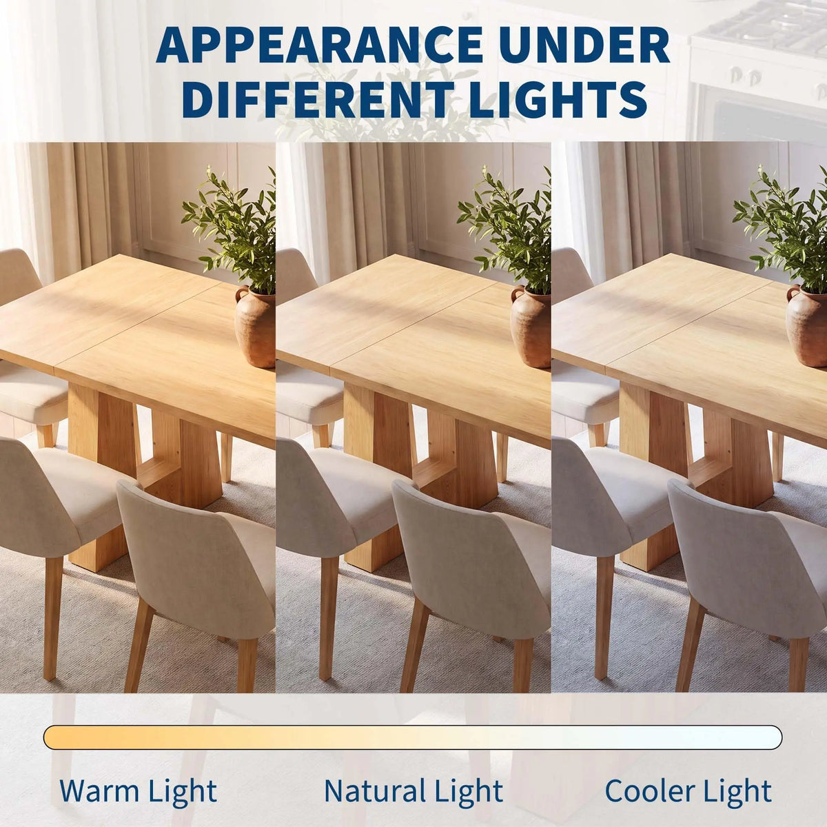 HiMiss Modern Wooden Rectangular Dining Room Table