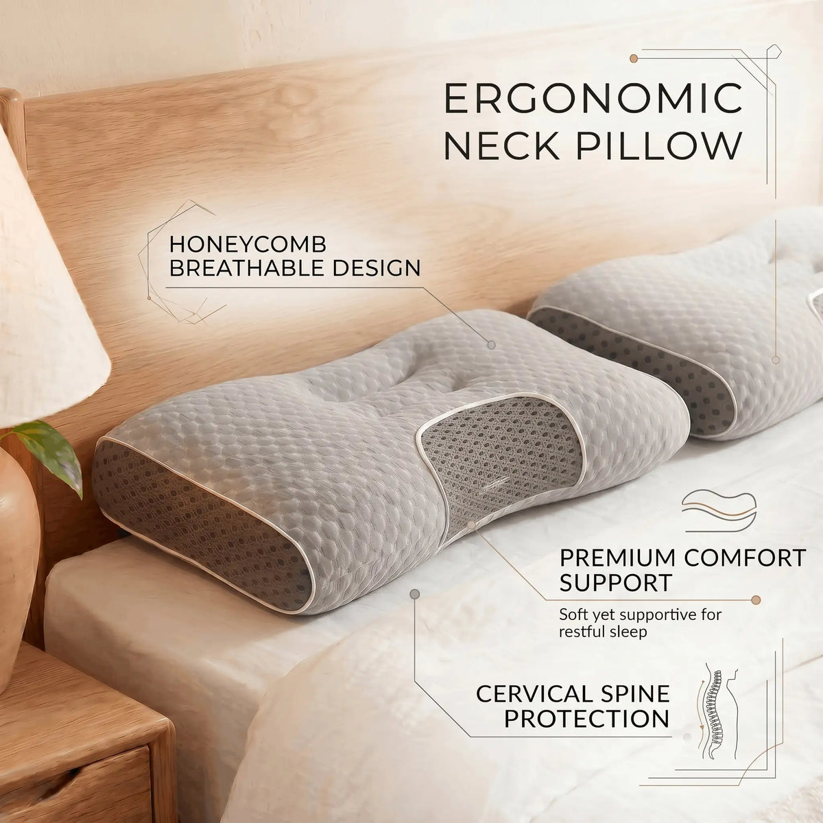Ergonomic Neck And Shoulder Massage Pillow For Comfortable Sleep