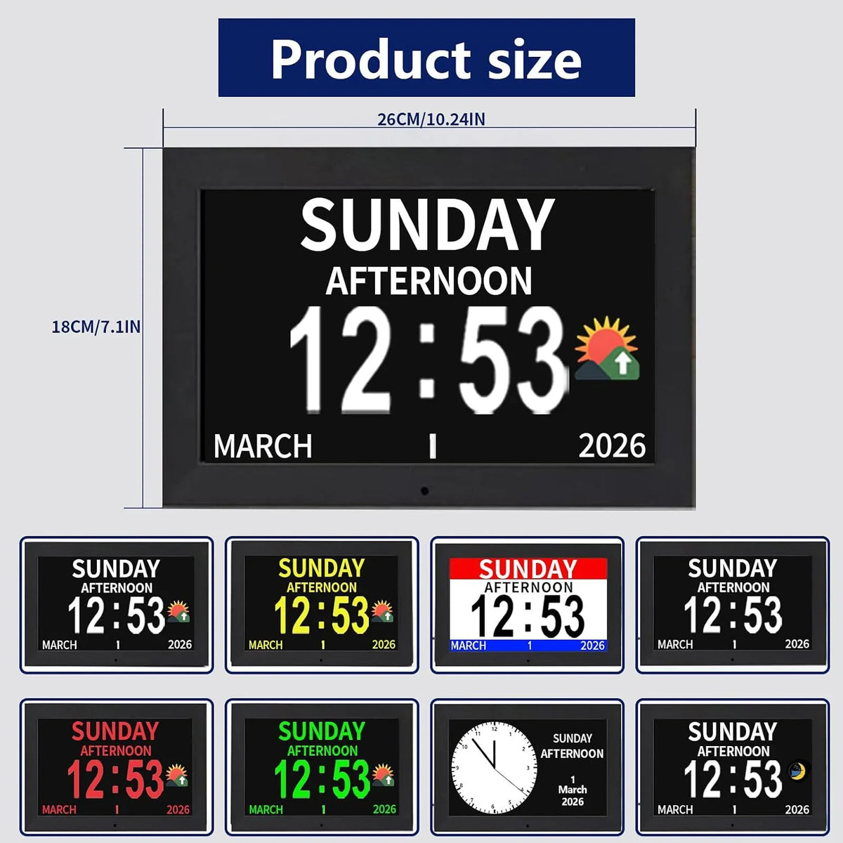 Senior Focused Digital Alarm Clock with Date and Auto Brightness