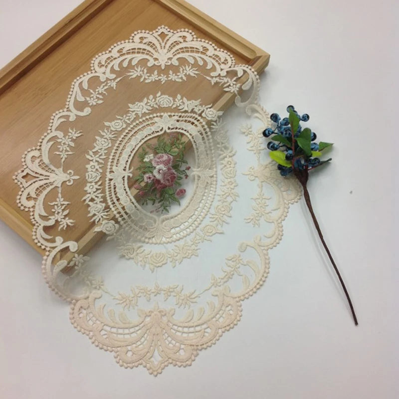 French Style Retro Lace Placemats And Coasters For Dining Table