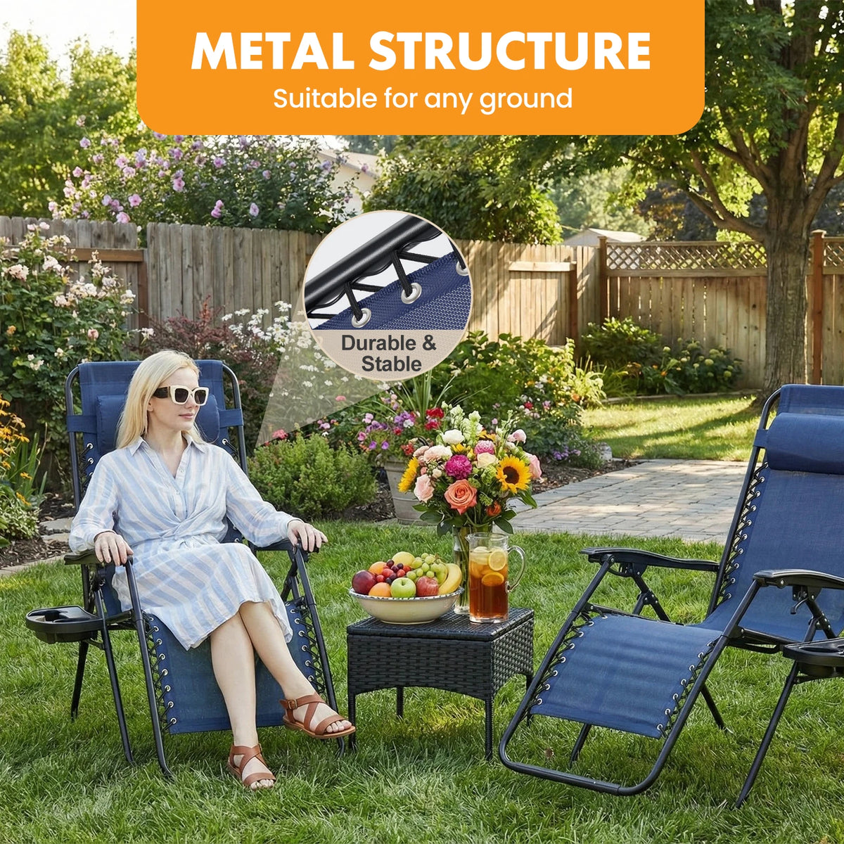 MCQ Zero Gravity Folding Outdoor Recliner Chairs With Cup Holders