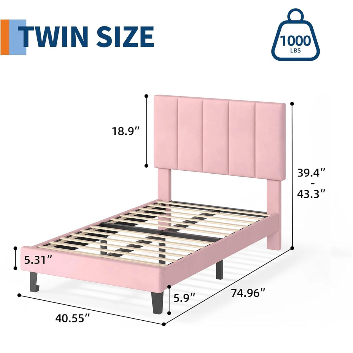 HiMISS Upholstered Platform Bed Frame With Tufted Headword