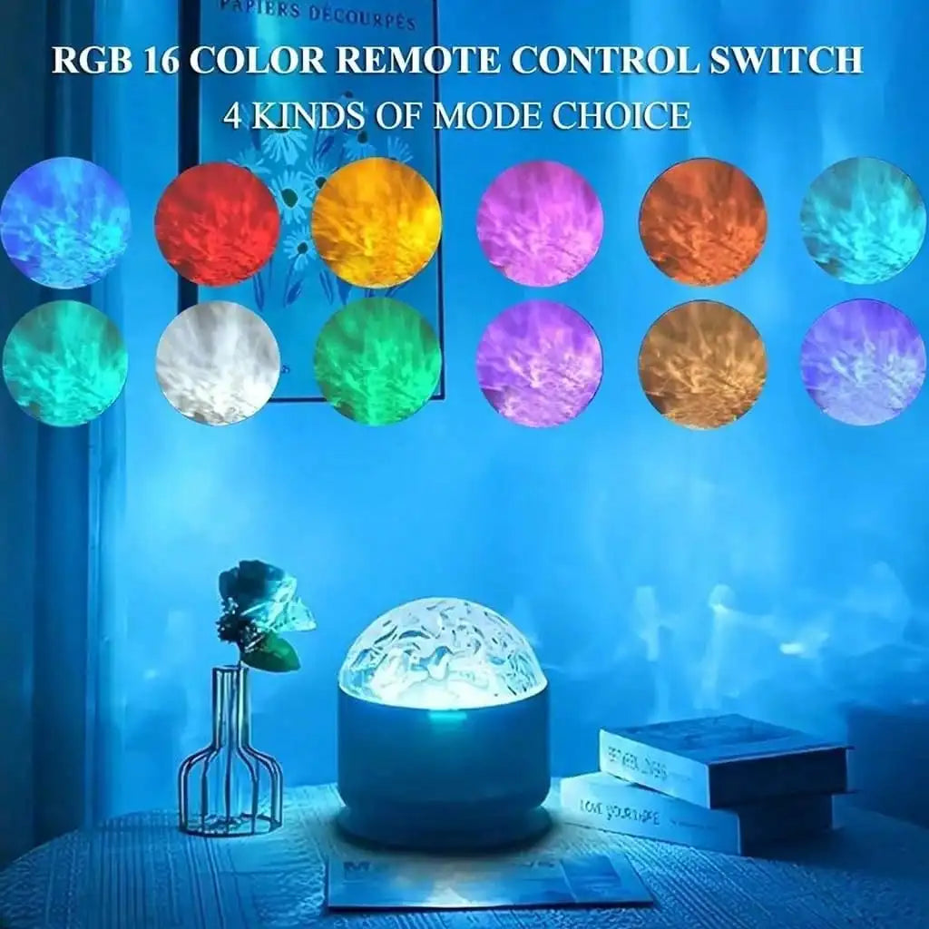 Romantic Water Ripple Aurora Projector Light For Home And Bedroom