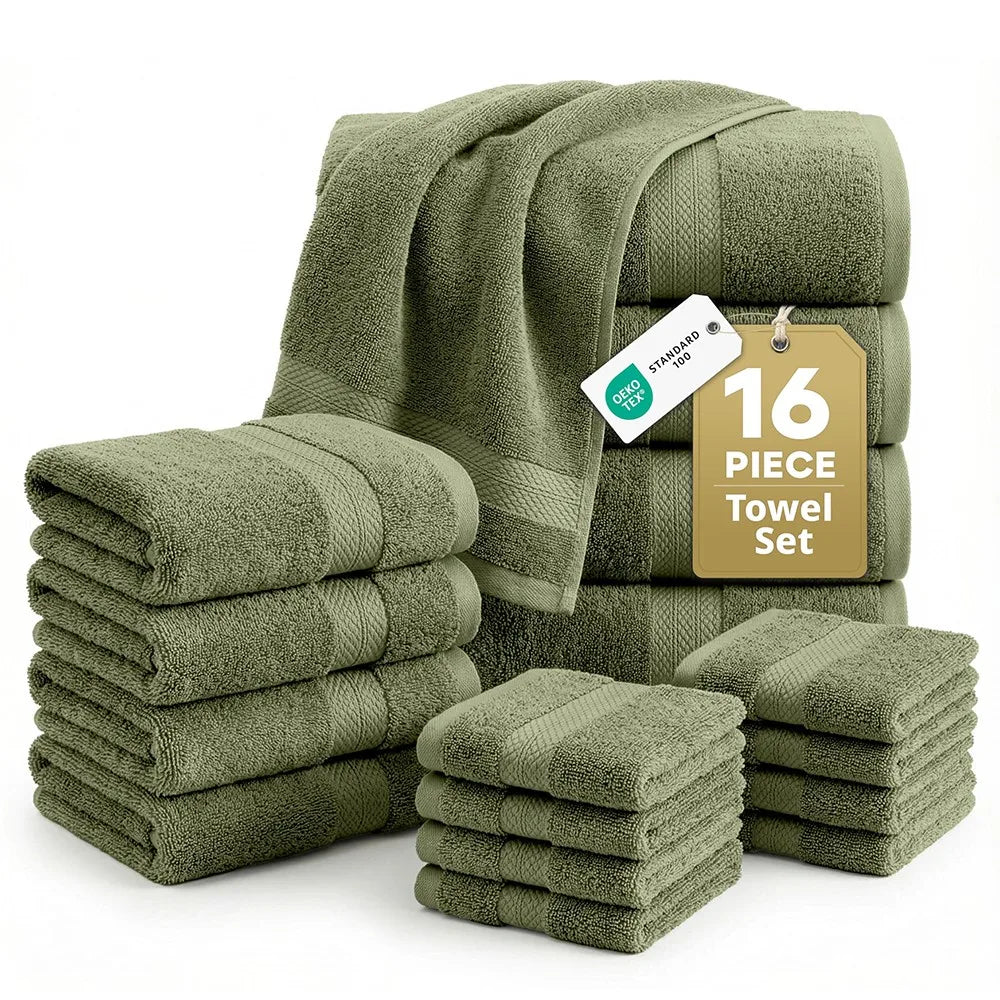 Soft Absorbent Cotton Bath Towel Set For Modern Home Use