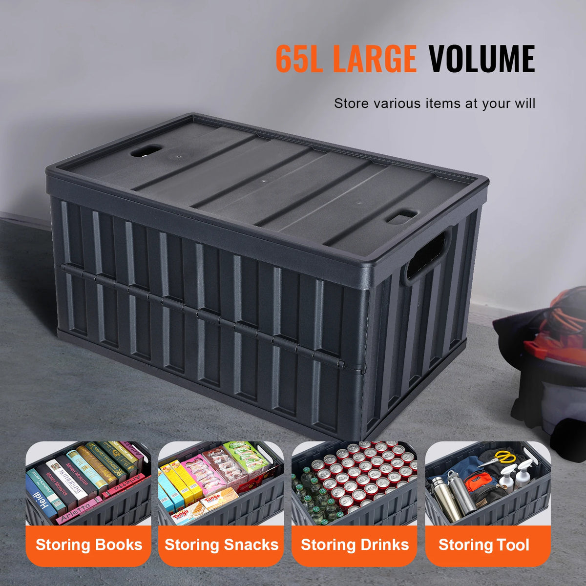 Collapsible Stackable Storage Bins With Lids For Home Organization
