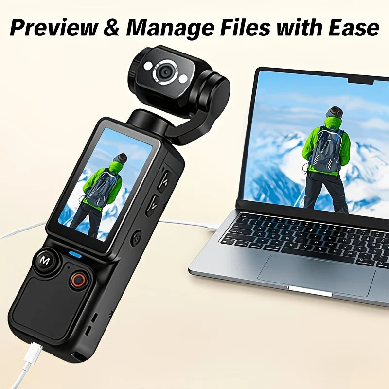 W&O 4K Sports Camcorder With Flip Screen And Tripod
