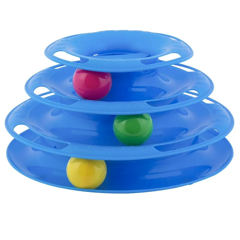 Triple Chase Tower Cat Toy With Robust Waterproof Plastic Construction