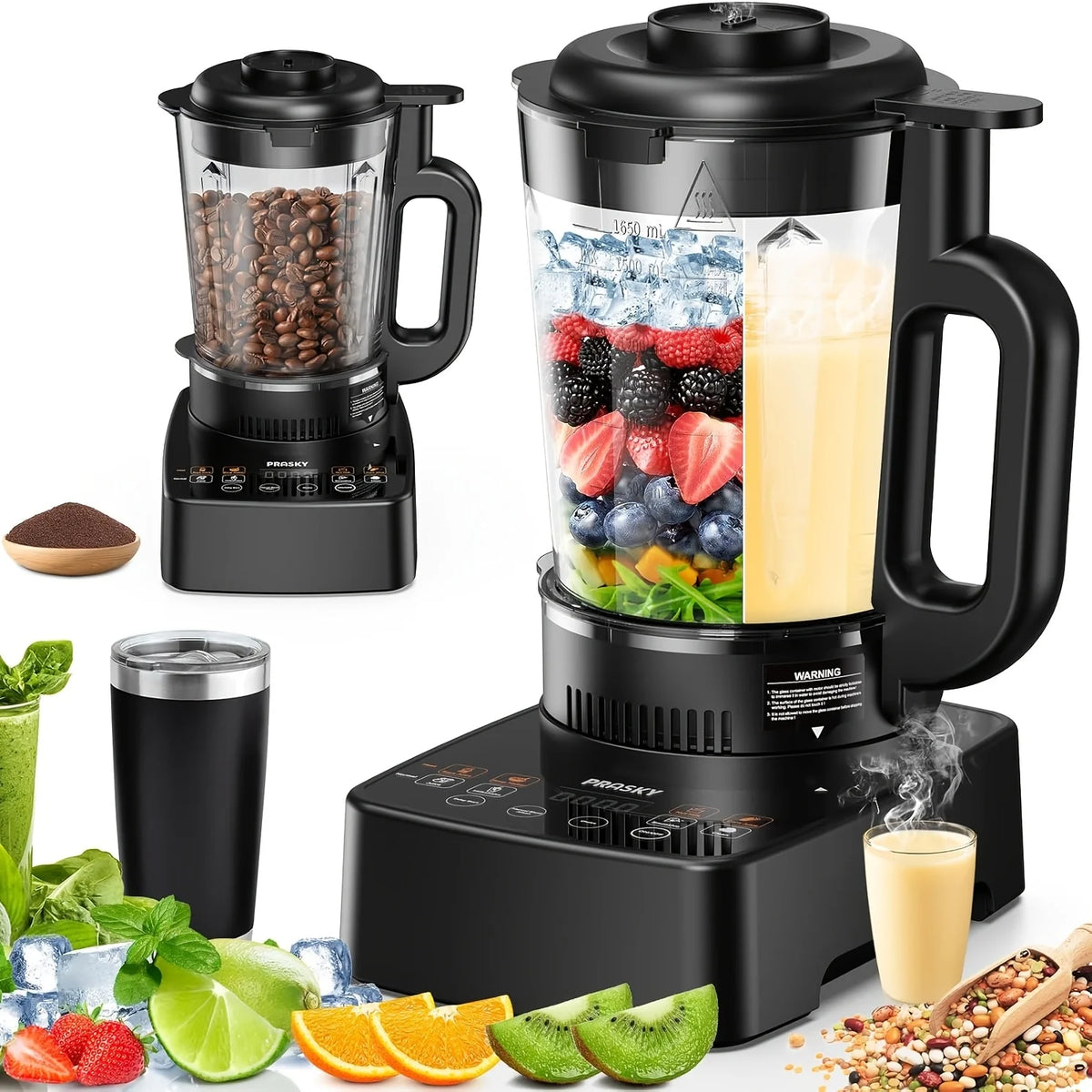 Prasky 2400W Professional Heating Blender 25000RPM With Auto Clean Function