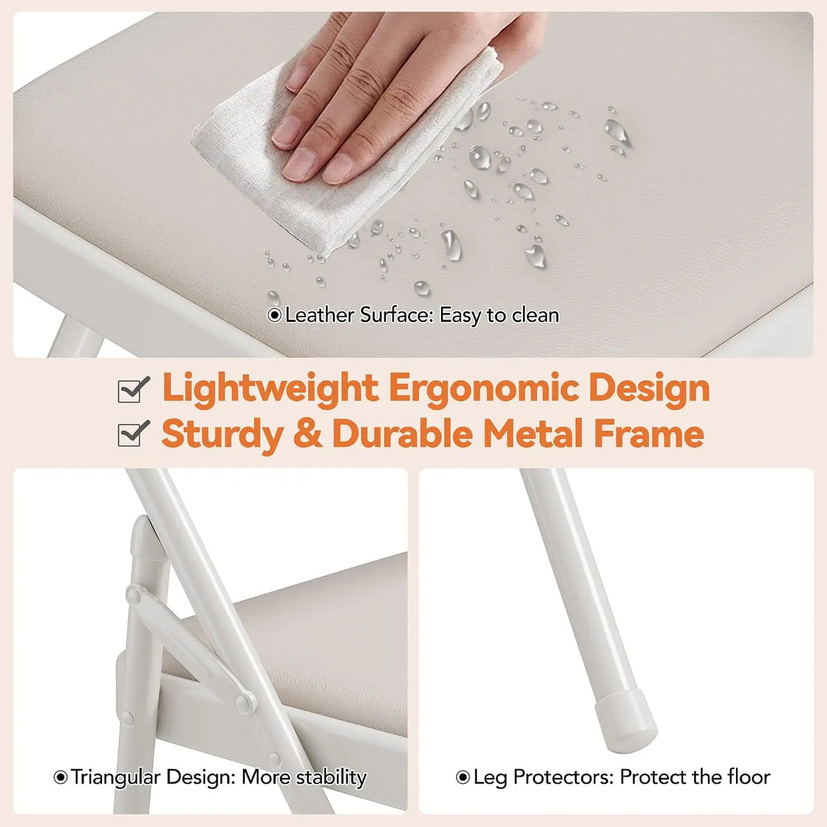 Garvee Cushioned Metal Folding Chair For Indoor And Outdoor Use